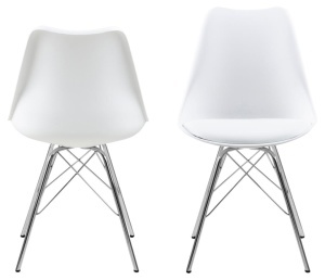 Scaun dining Eris, Alb, 85.5x48.5x54 cm - Img 5