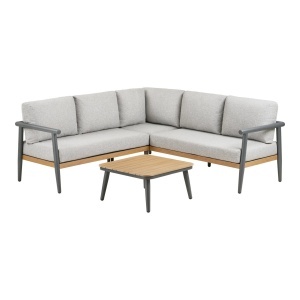 Set 2 piese Coltar lounge Comillas, Gri, 73x69x200 cm - Img 4