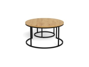 Set 2 piese Masute de cafea Spiro, Natural, 44.5x80x80 cm - Img 6