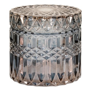 Set 2 piese Recipiente decorative, Gri inchis, 9x9x8.5 cm - Img 2