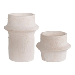 Set 2 piese Suporturi pentru lumanari, Alb, 11.4x11.4x15.2 cm - Img 5