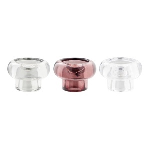 Set 3 piese Suporturi pentru lumanari, Transparent, 7x7x5 cm - Img 5