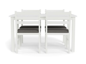 Set 5 piese Masa dining si Scaune Alicante, Alb, 74.5x110x70 cm - Img 6