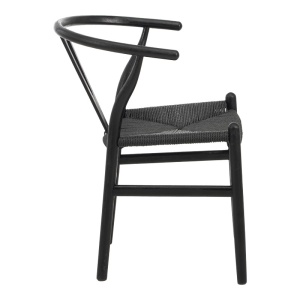 Szék, Wishbone, fekete, 53.5x57x74 cm - Img 3