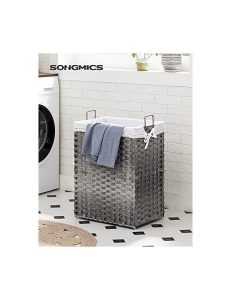 Szennyeskosár, Songmics, LCB390G01, 90L, szürke - Img 2