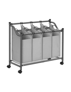 Szennyesválogató kosár, Songmics, LSF005, 4 x 35 L, szürke