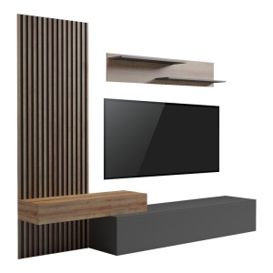 TV komód szett, Litende, sötétszürke, 249.4x42.2x199.5 cm - Img 2