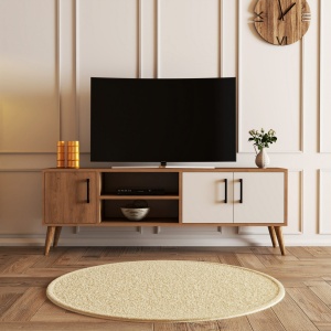 TV-konzol, Exxen, tölgy, 150x52x34 cm