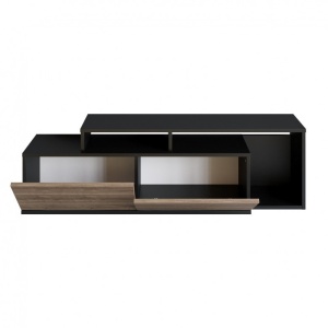 TV-szekrény, Nexera, fekete, Walnut - Img 4