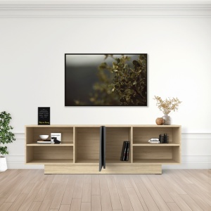 TV-szekrény, Stevie, szürke, 40x160x50 cm - Img 2