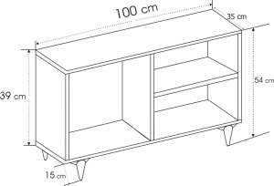 TV-szekrény, Zisino, Antracit - Img 4