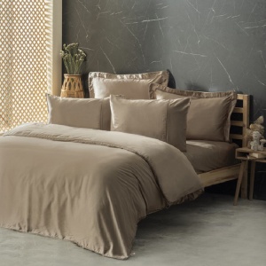 Ágyneműhuzat King Size Silky, bézs (deluxe szatén)