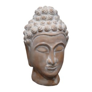 Asztali dekoráció, Buddha, Rolia, terrakotta, szürke, 16x16x28 cm