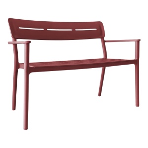 Banca pentru doua persoane Cadrin, Burgundy, 60x117x83 cm