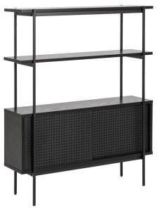 Biblioteca Angus, Negru, 113.8x94x27 cm - Img 6