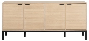 Bufet Kensington, Negru mat, 80x180x40 cm - Img 4