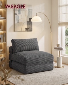 Canapea extensibila Camila, Gri ardezie, 89x195x40 cm