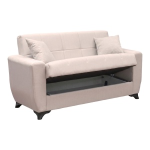 Canapea extensibila cu spatiu de depozitare Modesto, Bej, 155x75x85 cm - Img 4