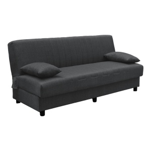 Canapea extensibila cu spatiu de depozitare Romina, Gri, 180x75x85 cm - Img 2