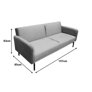 Canapea extensibila Veluto, Antracit, 85x197x83 cm - Img 6