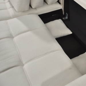 Coltar extensibil cu spatiu de depozitare Belda, Crem, 138x246x82 cm - Img 9