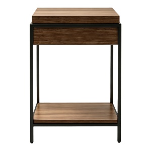 Consola cu spatiu de depozitare Odar, Nuc, 63x63x80 cm - Img 3