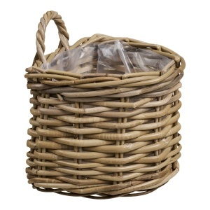 Cos decorativ Kubu rattan, Natural, 23x23x27 cm - Img 4