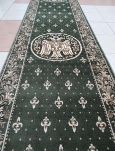Covor biserica Traversa, Lotos, Verde, 60x1300 cm, Delta Model Bisericesc - Img 4