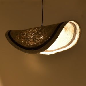 Csillár Hatchie, natúr-fekete-fehér, rattán-vas, 120x120x144 cm - Img 2