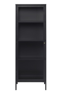Dulap cu vitrina CARMEL, Negru, 40x160x58 cm