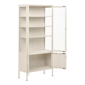 Dulap vitrina Brisbane, Alb pal, 35x80x180 cm - Img 2