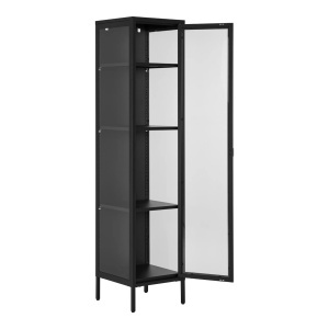 Dulap vitrina Brisbane, Negru, 35x40x180 cm - Img 2