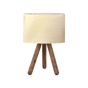 Éjjeli lámpa, PWL-1071, Pako World, E27, bézs-dió, 19x19x32 cm