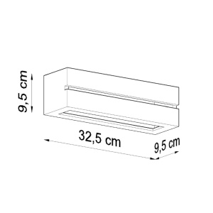 Fali lámpa, Vega Line, fehér, kerámia, 32.5x9.5x9.5 cm - Img 5
