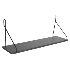 Fali polc, Tars, sötétszürke - fekete, 72x20x27cm
