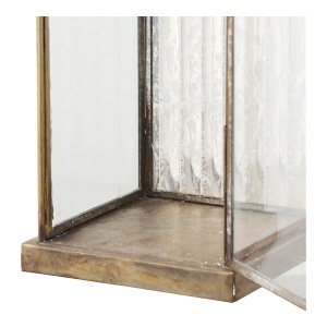 Felinar decorativ Herslev, Auriu antic, 12x12x60 cm - Img 3