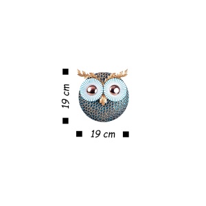 Fém fali dekoráció, Owl, ezüst, 19x19 cm - Img 3