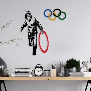 Fém fali kép Banksy, sokszínű, 62x61 cm