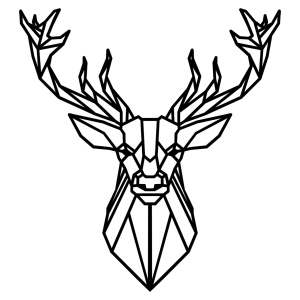 Fém fali kép Deer4, fekete, 60x65 cm - Img 2