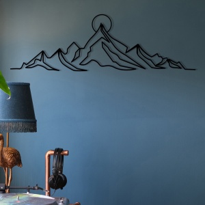 Fém fali kép Everest, fekete, 119.5x37 cm - Img 1