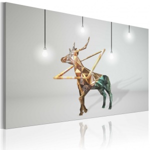 Festmény Golden deer, 120x80 cm