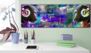 Festmény Musical Rivalry, 135x45 cm - Img 2