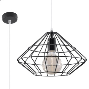 Függőlámpa, Umberto, fekete, 32x32x120 cm