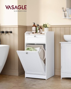 Fürdőszoba szekrény, Vasagle, fehér, 40x40x80 cm