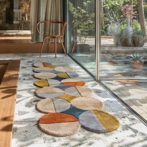 Futószőnyeg, Flair Rugs Mia Ellipse, kék/téglaszín, 80x230 cm