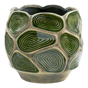 Ghiveci flori decorativ, Verde inchis, 18x18x16 cm - Img 5
