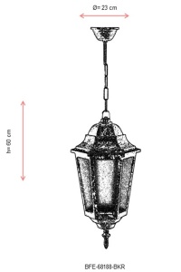 Kültéri csillár 68188, barna, 60x23 cm - Img 3