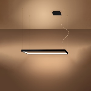 LED-es csillár, Tuula, 3000K, fekete, 100x30x150 cm - Img 3