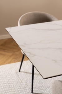 Masa dining Heaven, Alb, 76x240x100 cm - Img 5