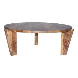 Masuta de cafea, Japandi, Pako, Natural 90x90x35 cm - Img 3